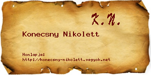 Konecsny Nikolett névjegykártya
